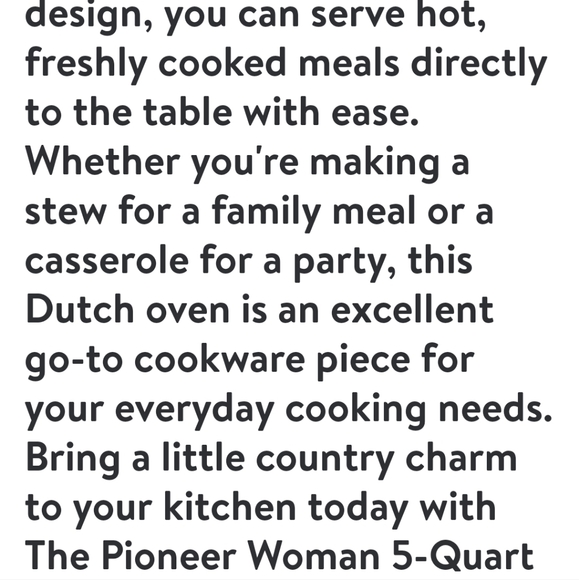 ❤️ New Pioneer Woman Linen 5 Quart Enamel on Cast Iron Dutch Oven with Lid - Picture 3 of 8